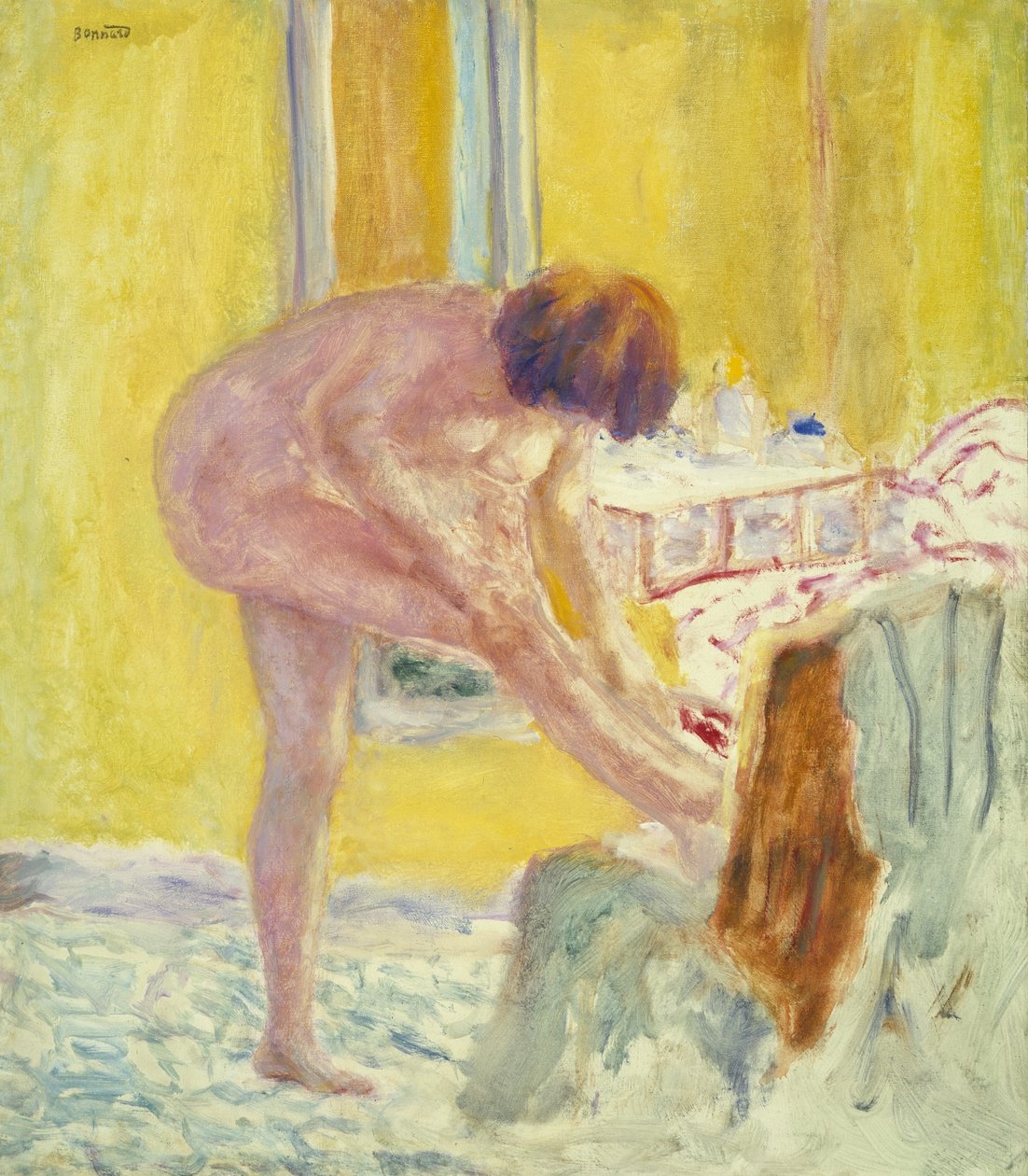 Akt, sárga háttér, 1924 körül (olaj, vászon) alkotó: Pierre Bonnard