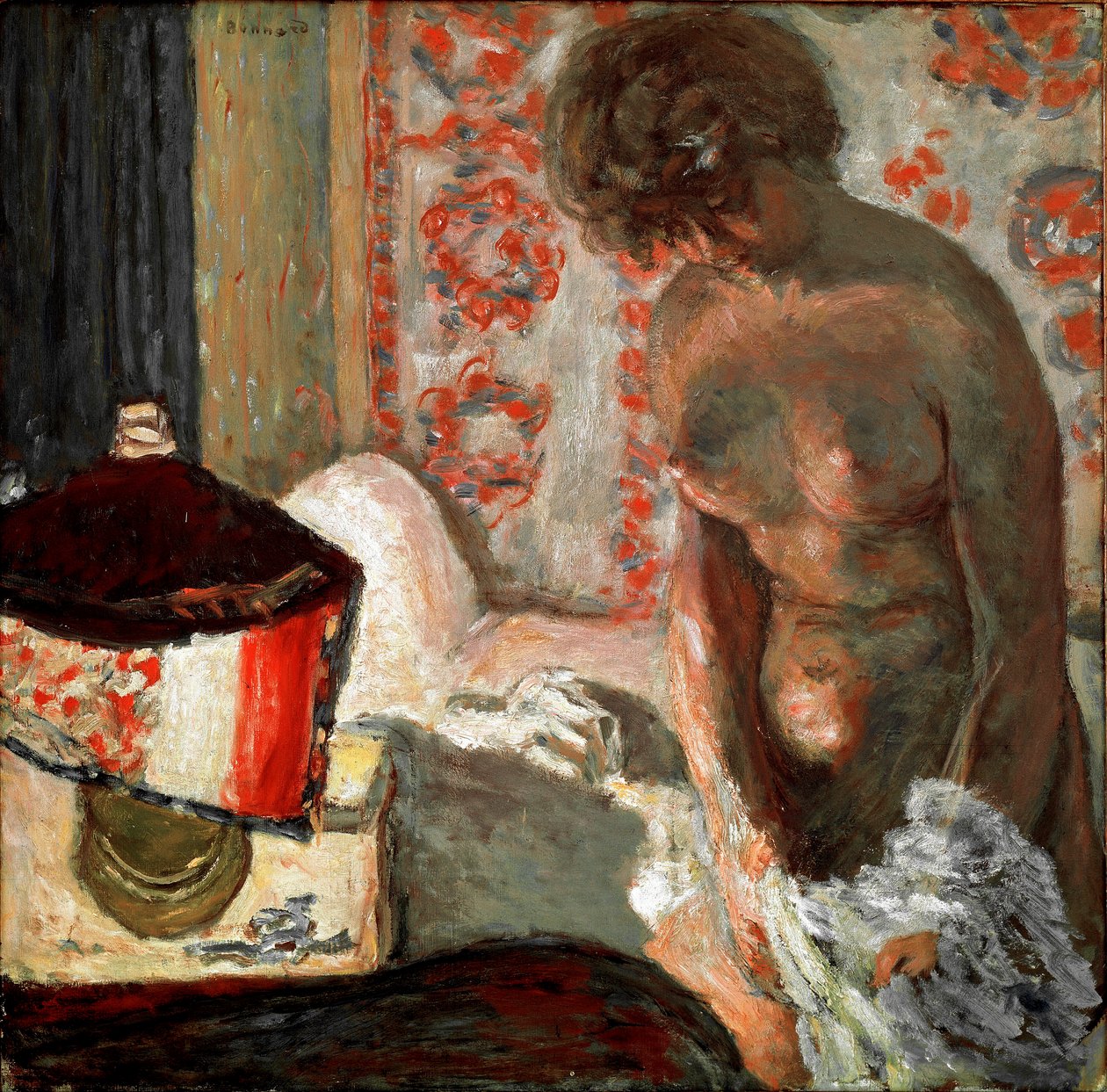 Akt a lámpánál Pierre Bonnard festménye (1867-1947) 1910-1911 Méret: 75,5x75 cm Bern, Hans R. Hahnloser gyűjtemény alkotó: Pierre Bonnard
