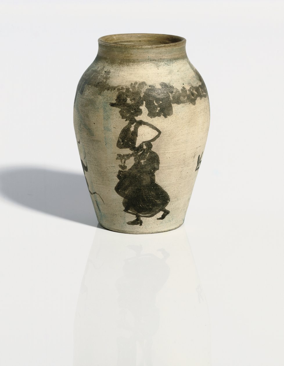 Kis váza: utcakép, 1894-95 körül (indiai tinta mázatlan, festett porcelán balusztervázán) alkotó: Pierre Bonnard