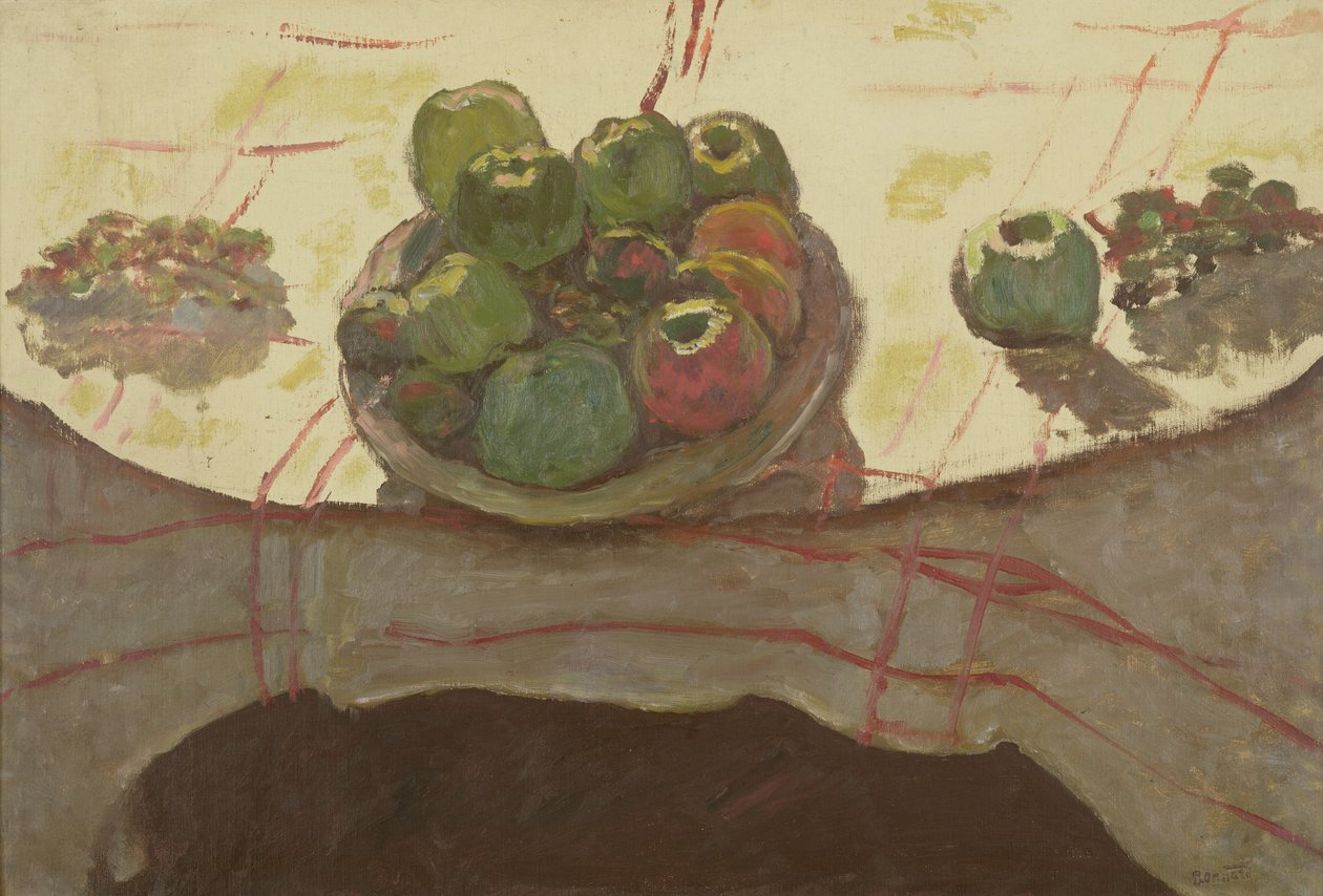 Tányér almával az asztalon, 1910-12 körül (olaj, vászon) alkotó: Pierre Bonnard