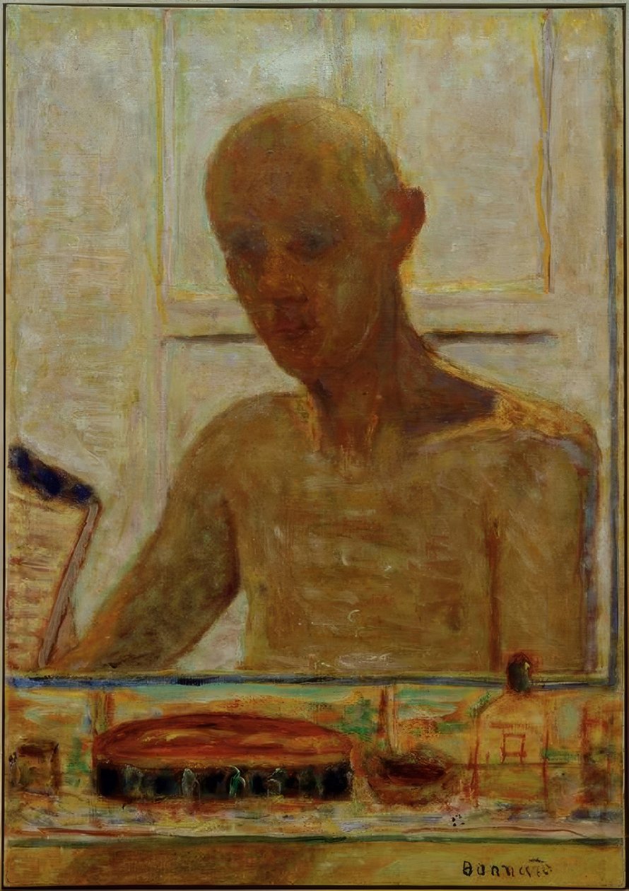 A művész portréja a fürdőszoba tükrében (önarckép) alkotó: Pierre Bonnard