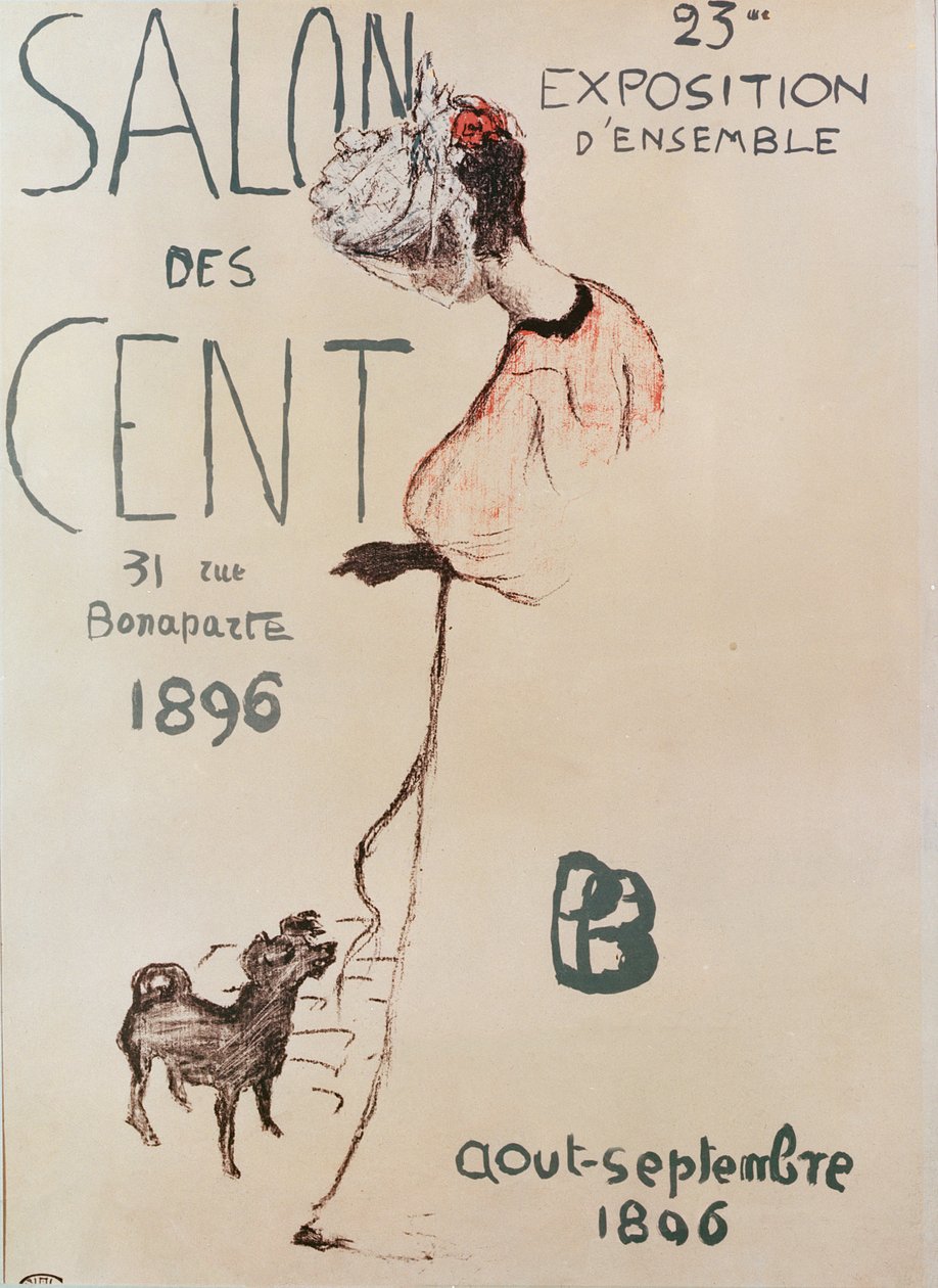 A Salon des Cent 23. kiállítását hirdető plakát, 1896 alkotó: Pierre Bonnard