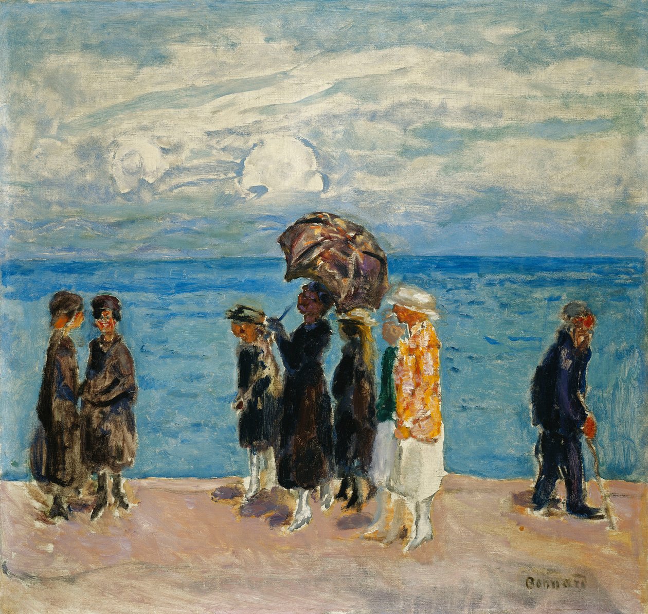 Sétálók a tengerparton; Sétálók a tenger mellett alkotó: Pierre Bonnard