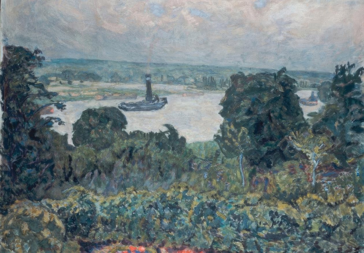 Vontatóhajó a Szajnán alkotó: Pierre Bonnard