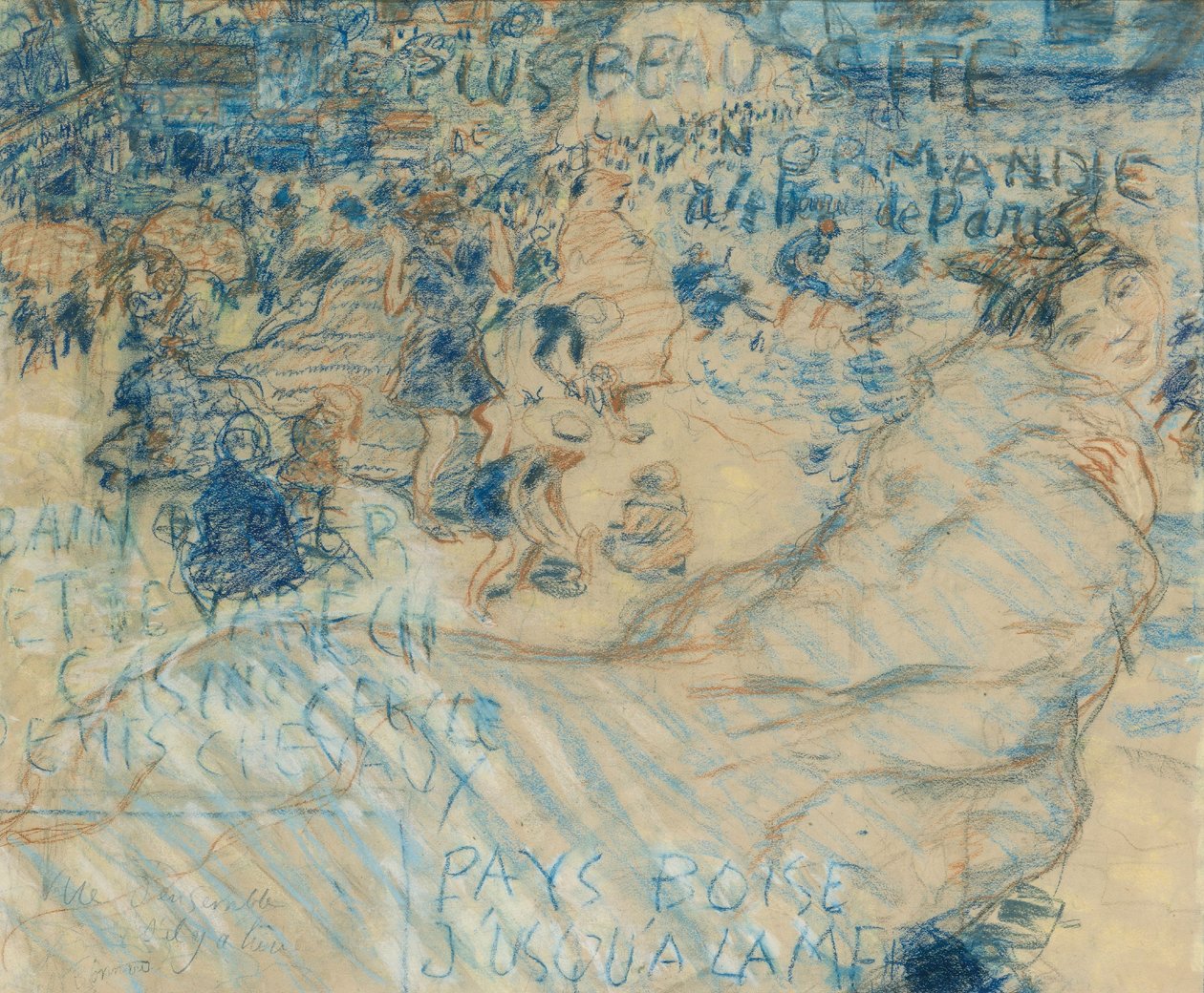 Normandiai tengerparti üdülőhely, 1897-98 körül (pasztell, karton) alkotó: Pierre Bonnard