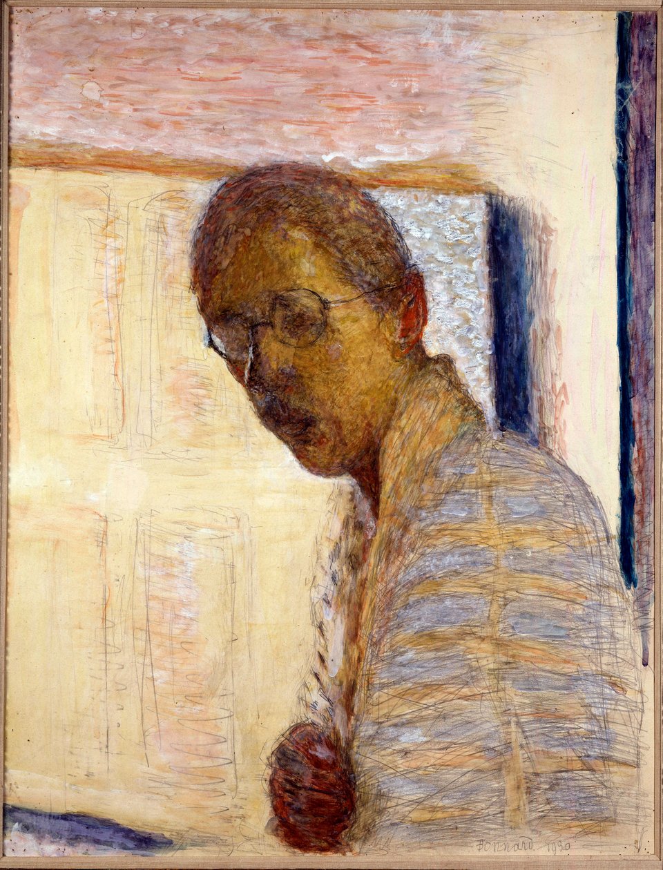 Önarckép - 1930 (guache és ceruza papíron) alkotó: Pierre Bonnard