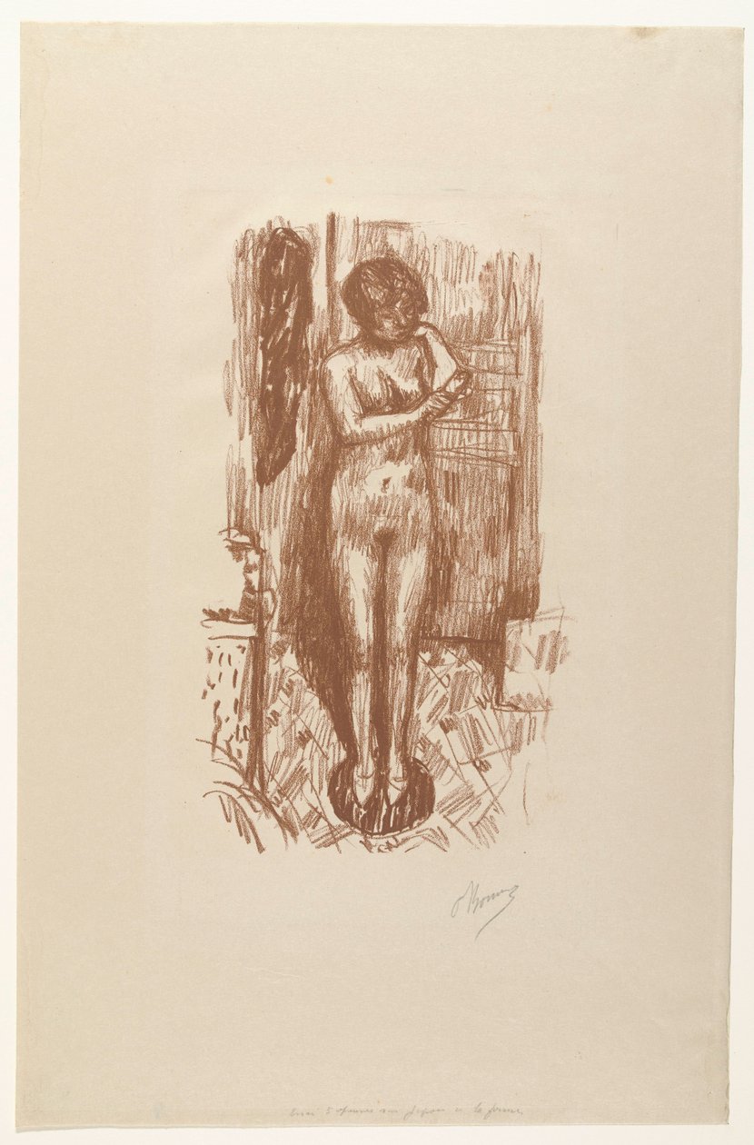 Álló meztelen nő megmossa magát Etude de Nu alkotó: Pierre Bonnard
