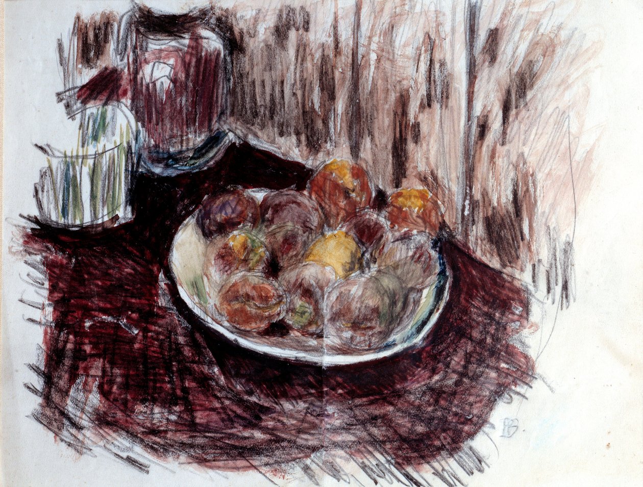 Pierre Bonnard (1867-1947) Csendélet Peches-festményével XX. századi magángyűjtemény alkotó: Pierre Bonnard