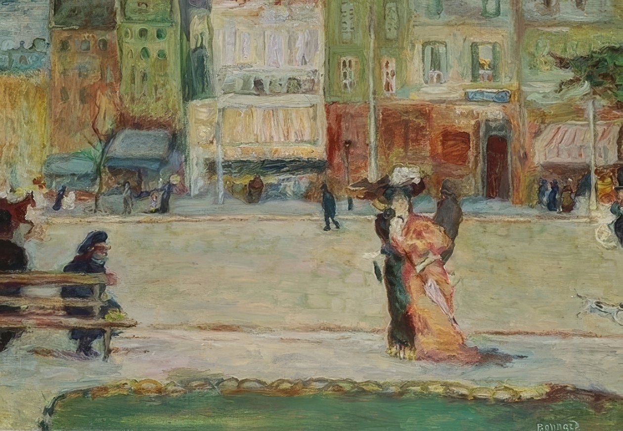 Utcai jelenet, Avenue Clichy, Párizs alkotó: Pierre Bonnard