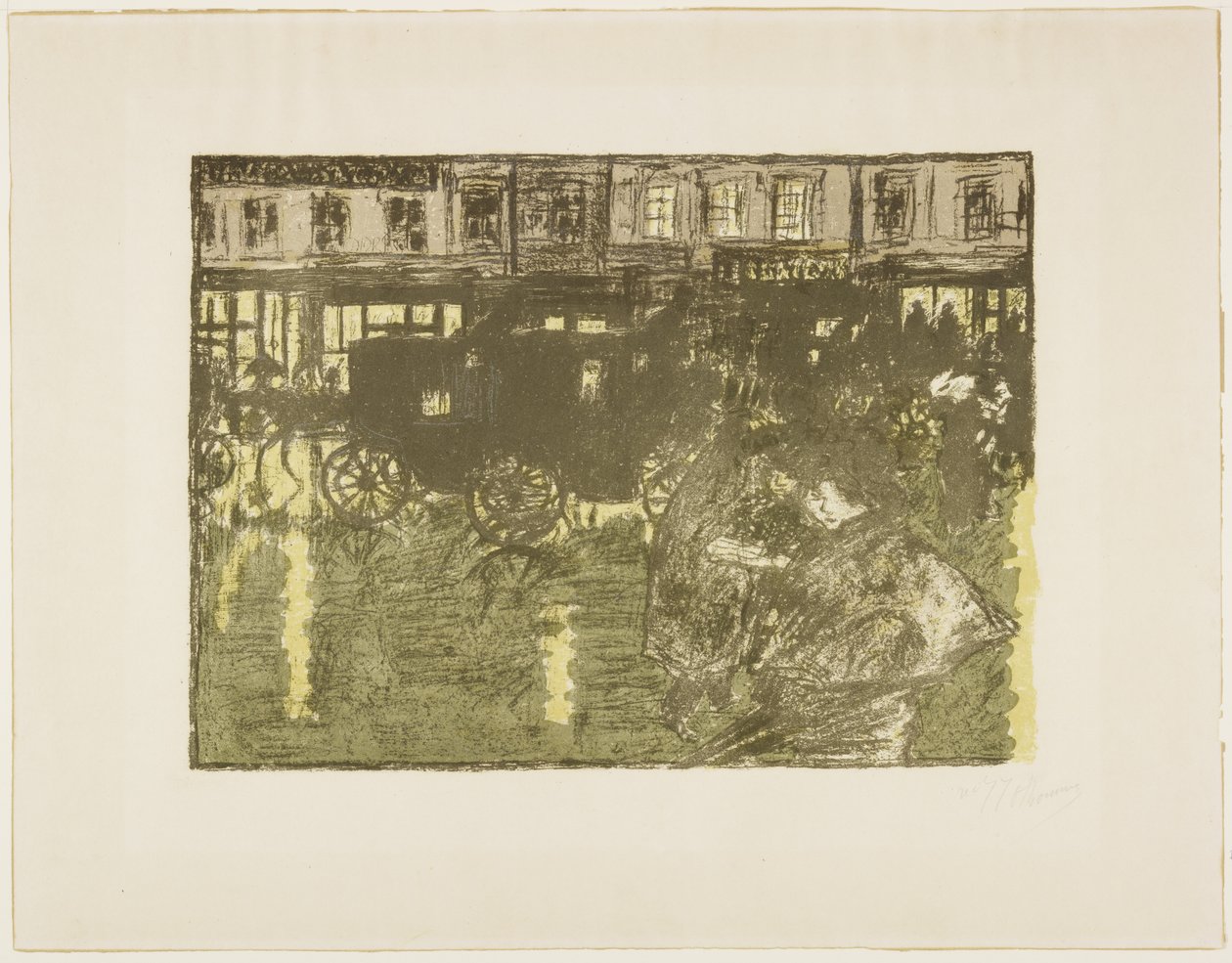Street at Night in the Rain c. 1896-1897 (1899-ben jelent meg) alkotó: Pierre Bonnard