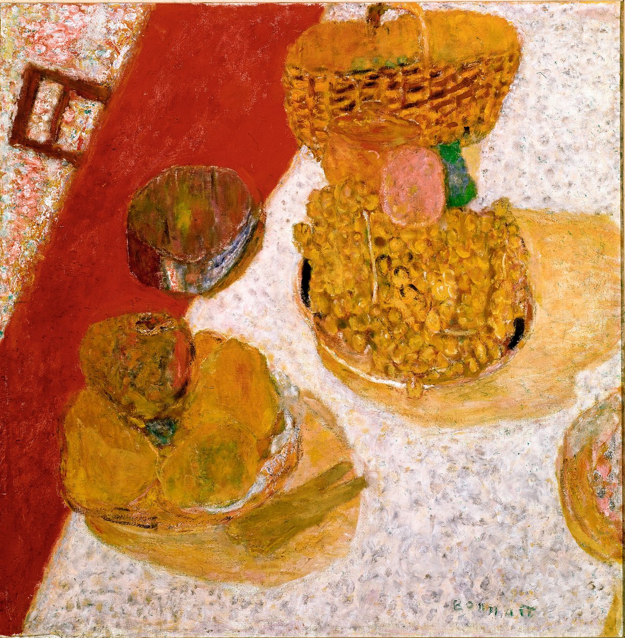 Asztalsarok Csendélet of Fruit. Pierre Bonnard (1867-1947) festménye 1935 Dim. 67x63,5 cm Párizs, Musee national d
