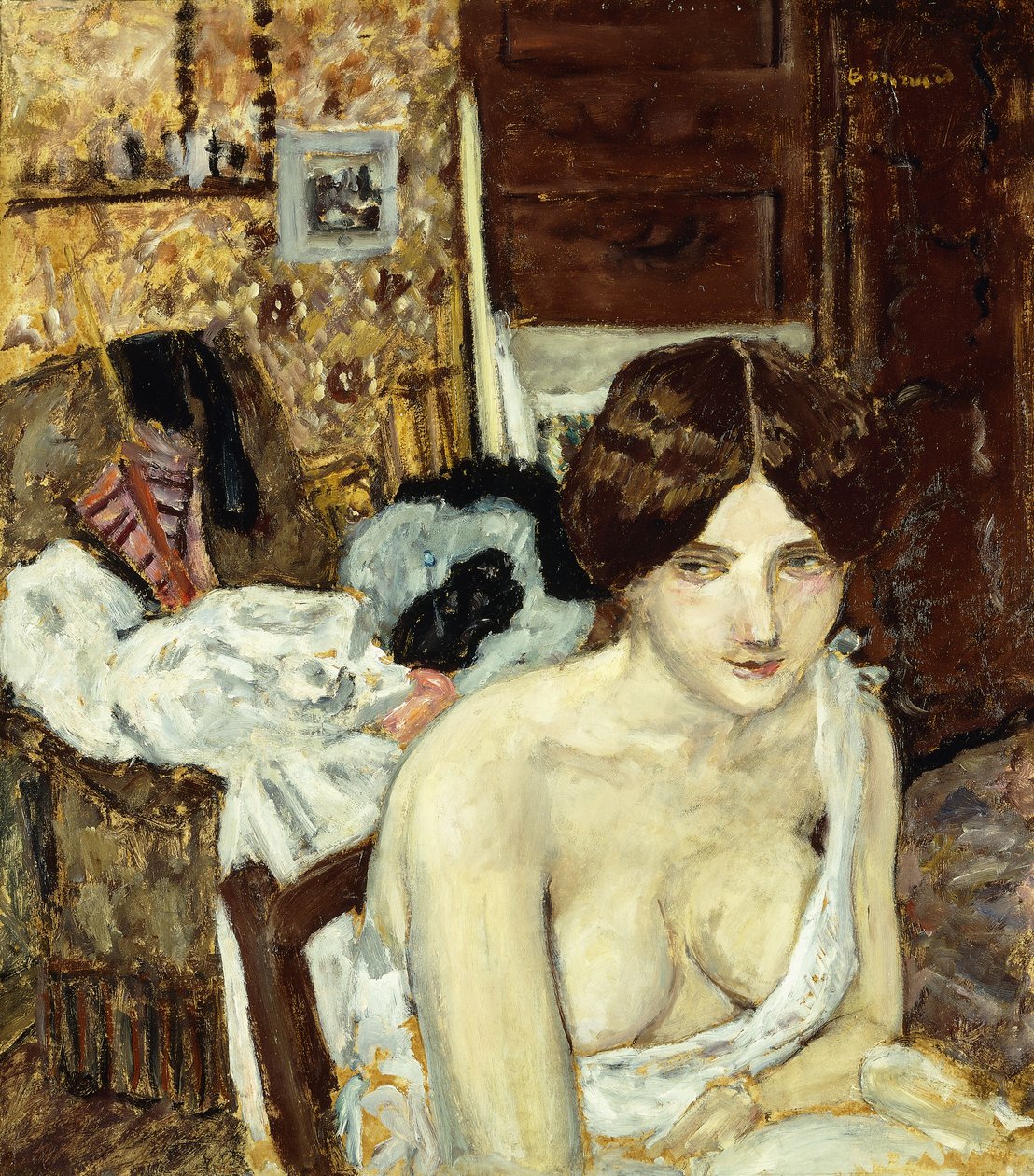 A pihenő modell; Le Repos de Modele, 1910 körül (olaj, fedélzeten) alkotó: Pierre Bonnard