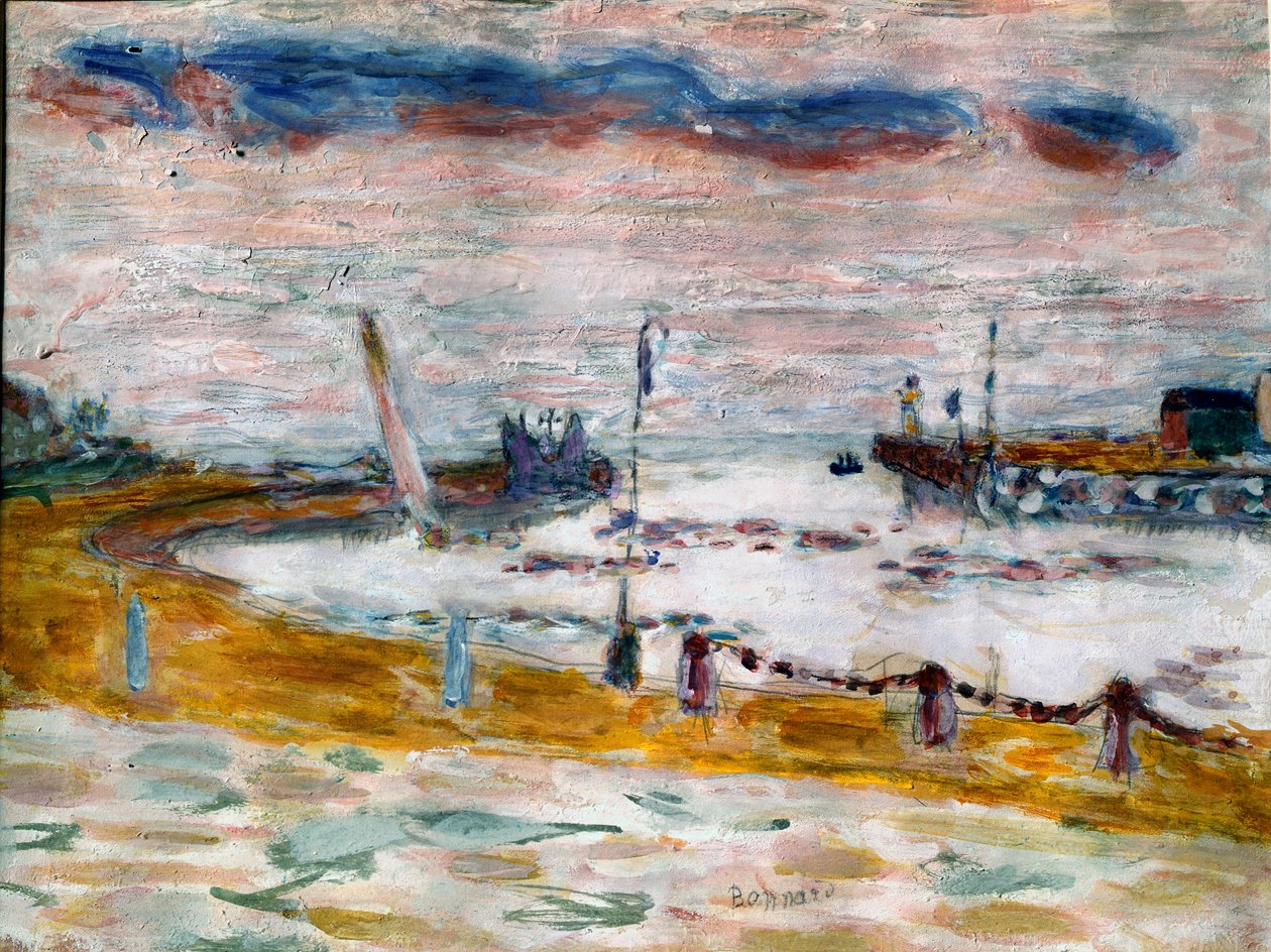 A trouville-i kikötő kijárata Normandiában Pierre Bonnard festménye (1867-1947) 1936-os gyűjtemény privvee alkotó: Pierre Bonnard