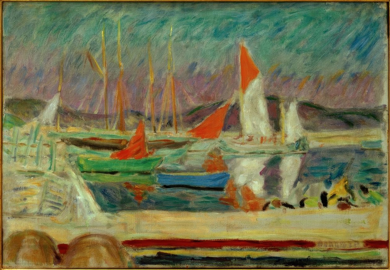 Vitorlások Saint-Tropez kikötőjében alkotó: Pierre Bonnard