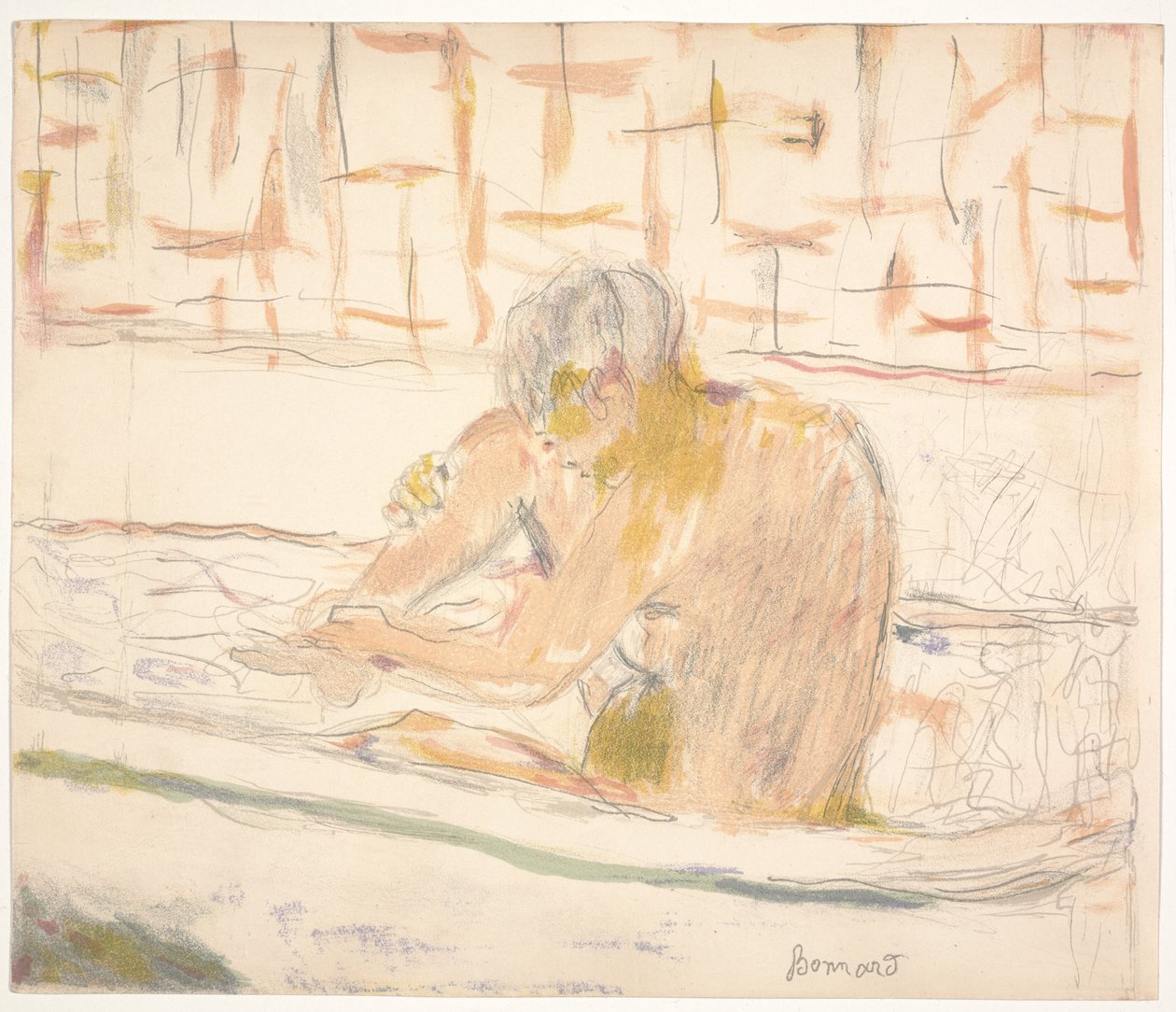 Nő ül a fürdőjében alkotó: Pierre Bonnard