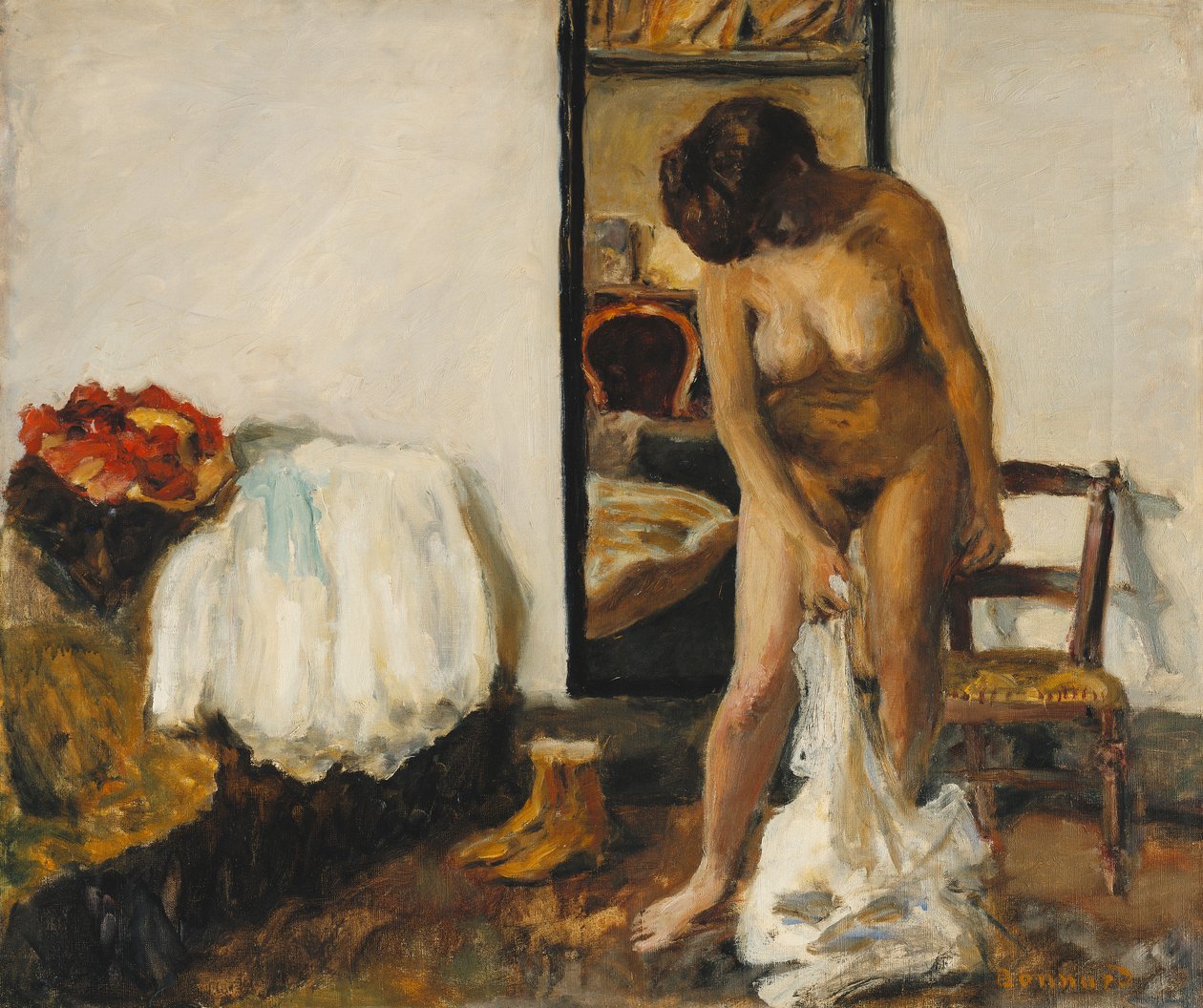 Nő vetkőző; Femme se Deshabille alkotó: Pierre Bonnard
