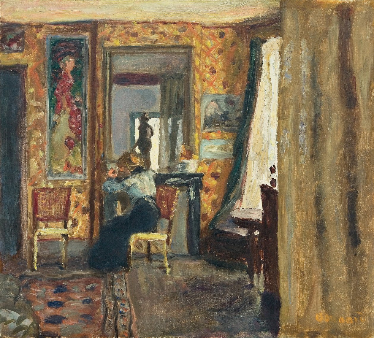 Nő egy belső térben; Nő a belső térben, 1908 körül (olaj, vászon) alkotó: Pierre Bonnard