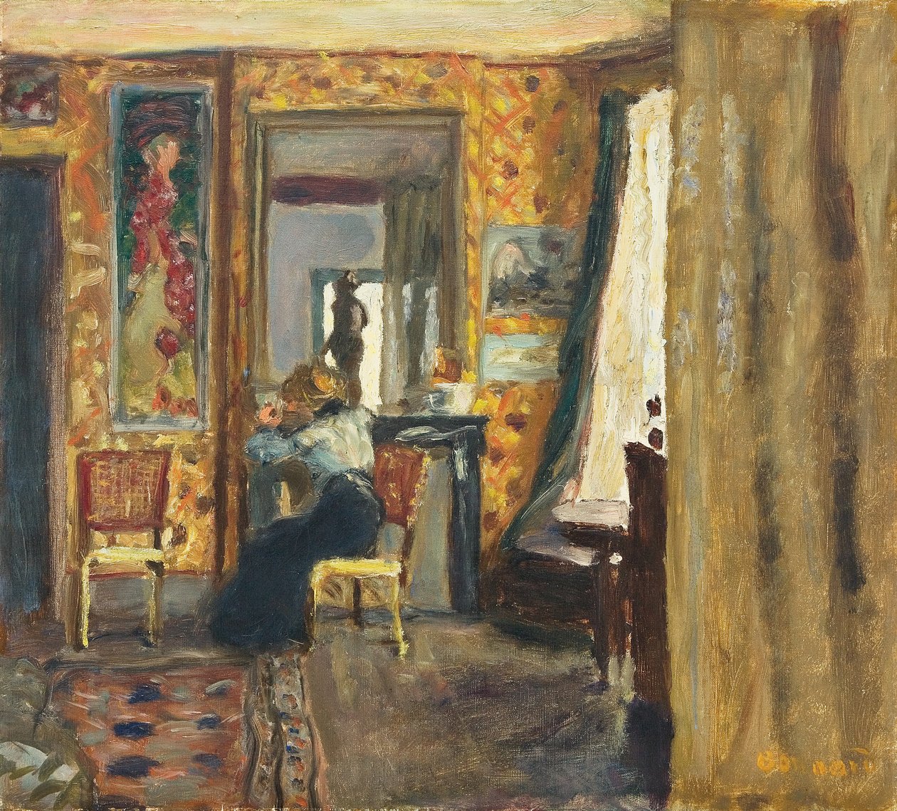 Nő egy belső térben, 1908 körül (olaj, vászon) alkotó: Pierre Bonnard