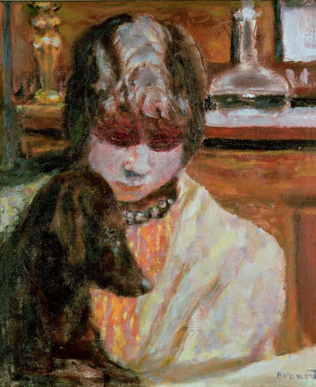 Nő kutyával, 1913 körül alkotó: Pierre Bonnard