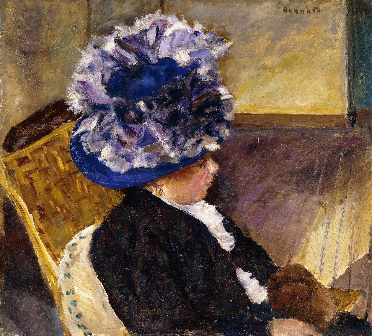 fiatal nő, kék kalapban; Fiatal nő kék kalapban alkotó: Pierre Bonnard