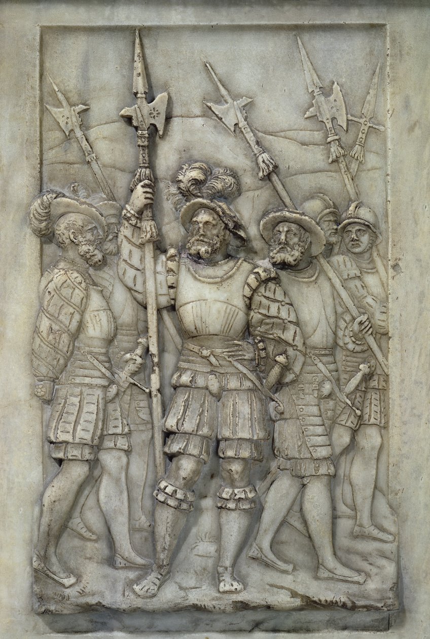 Alabárdosok, részlet I. Francois és Claude de France sírjából, 1548-ban rendelt (márvány) alkotó: Pierre Bontemps