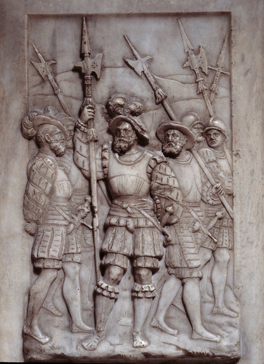 Katonák Pierre Bontemps (1505/1510-1568/1570) részlete I. Francois (1494 - 1547) sírjának domborműveiről alkotó: Pierre Bontemps