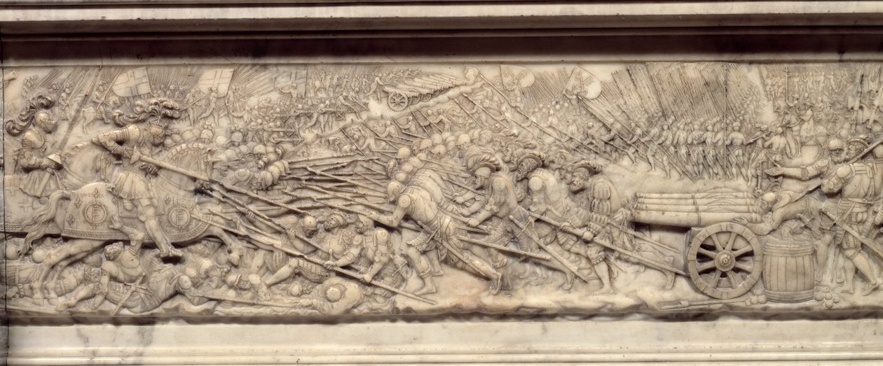 Az 1515-ös marignani csata. I. Francois francia király szívének sírja (1494-1547): Pierre Bontemps (1507-1568 körül) alacsony dombormű alkotó: Pierre Bontemps