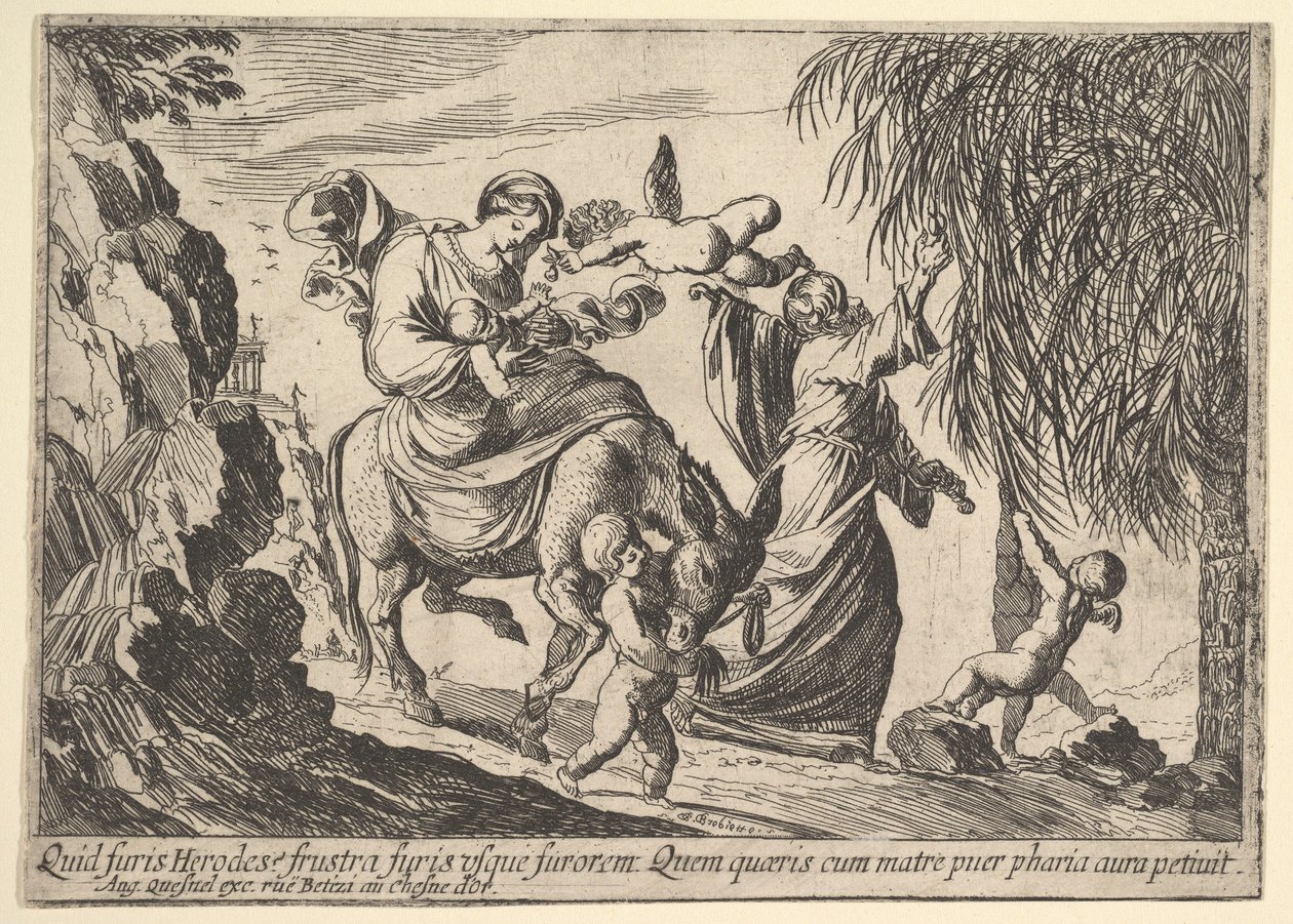 Angyalok randevúznak a gyermeknek, 1610-42. alkotó: Pierre Brebiette
