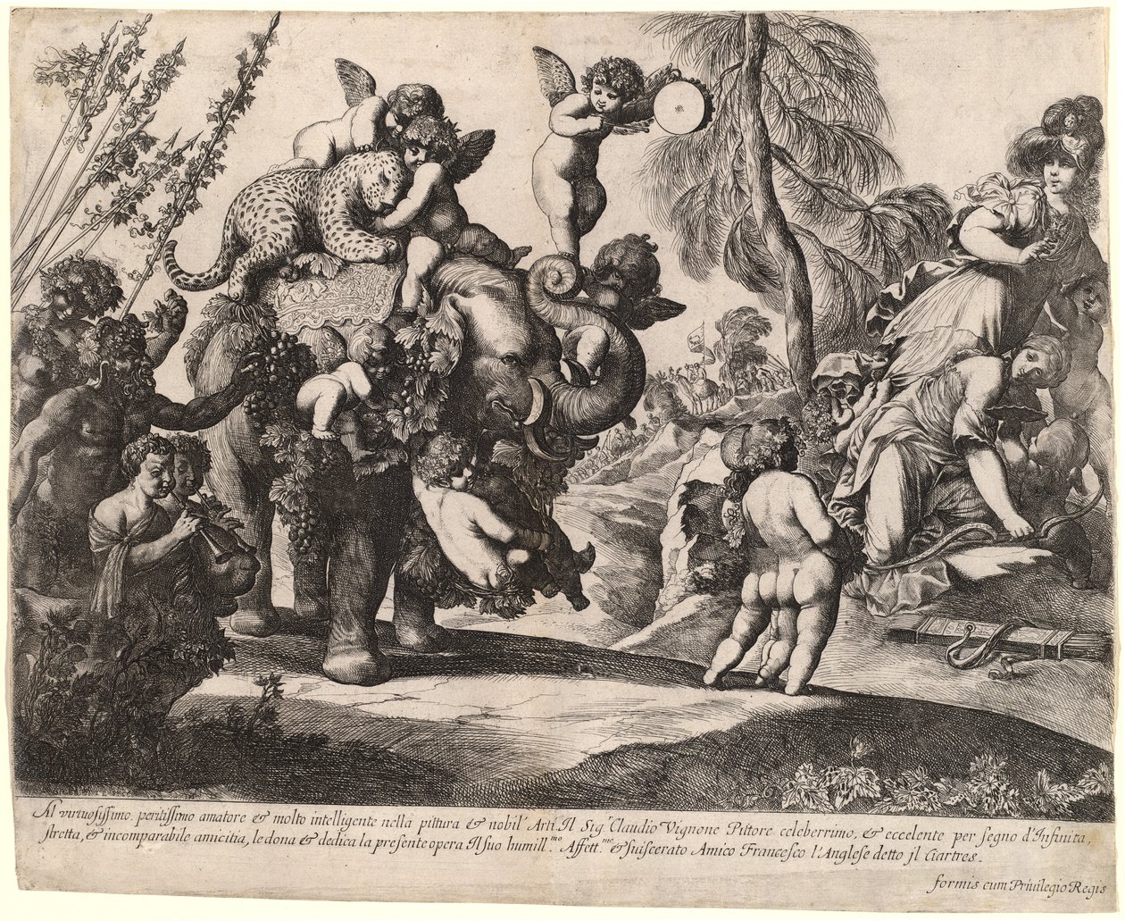 Bacchus Dianával és Minervával alkotó: Pierre Brebiette