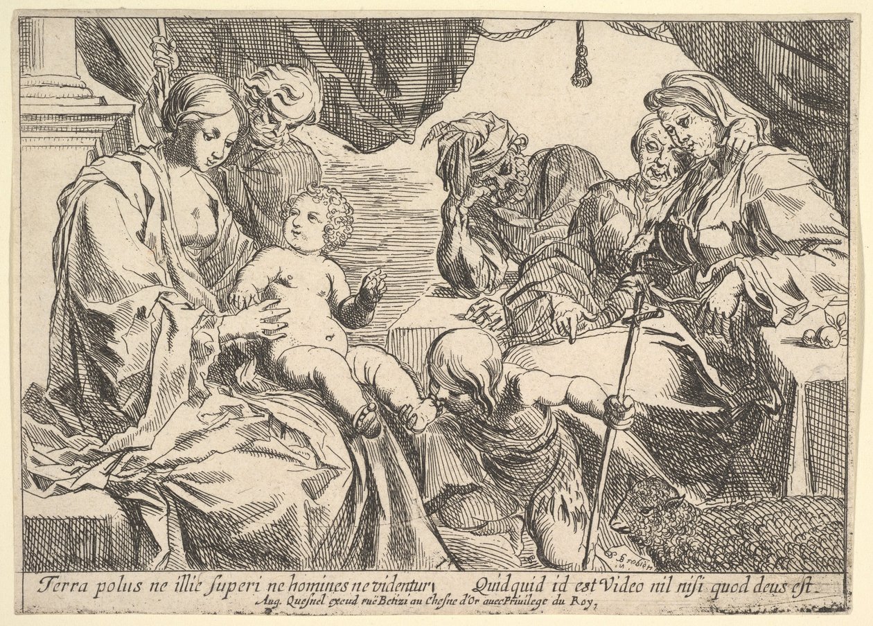 Szent Család szentekkel, 1610-42. alkotó: Pierre Brebiette