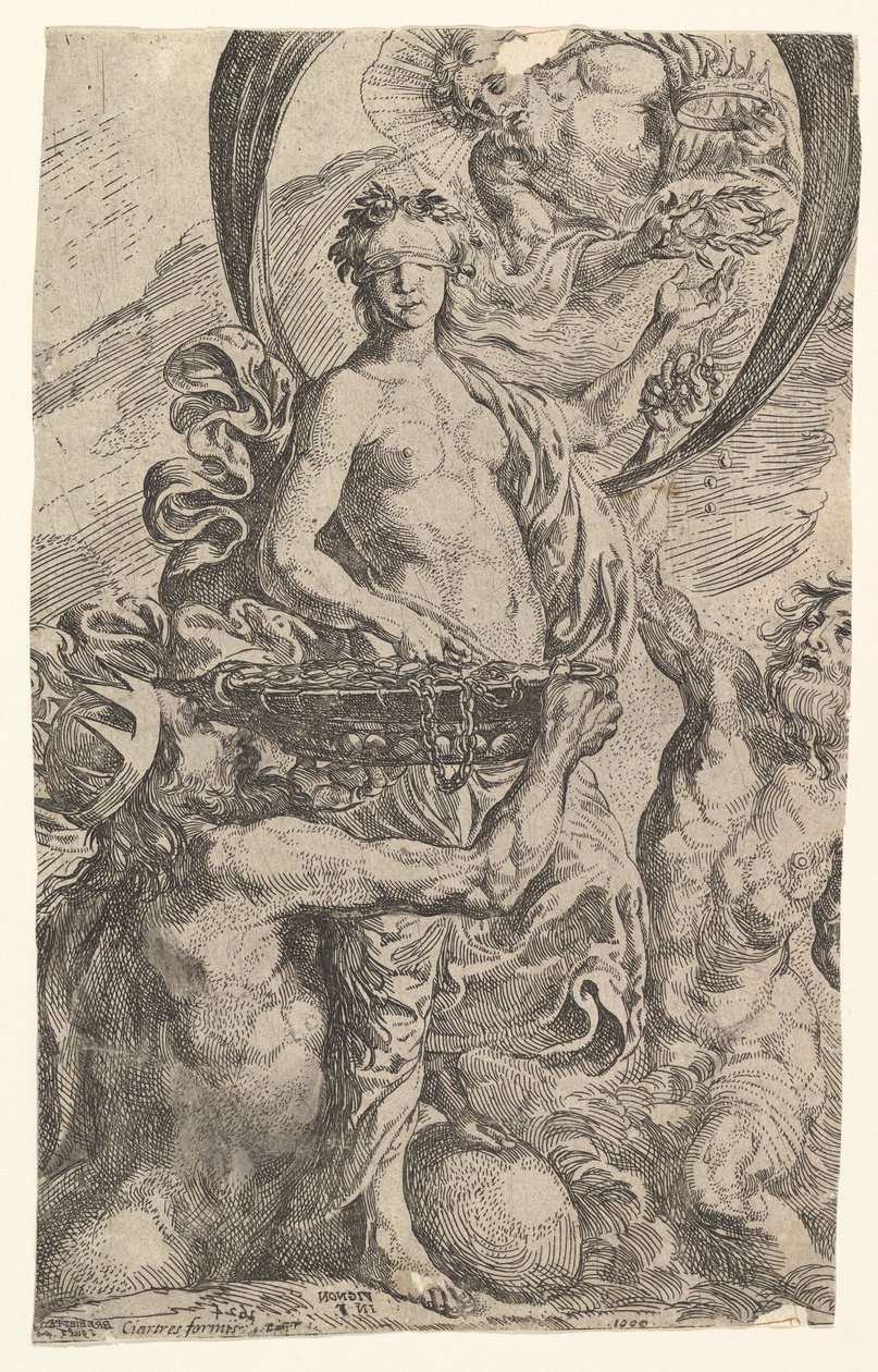 A Jupiter, a Plútó és a Neptunusz gazdagságukat felajánlják a szerencsének, 1624. alkotó: Pierre Brebiette