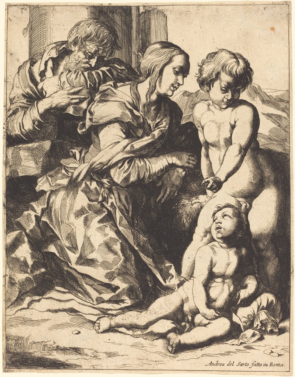 A Szent Család alkotó: Pierre Brebiette after Andrea del Sarto