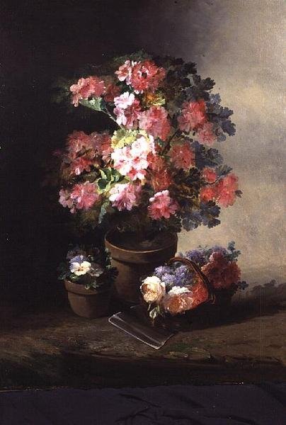 Rózsák csendélete cserépben, 1870 körül alkotó: Pierre Camille Gontier