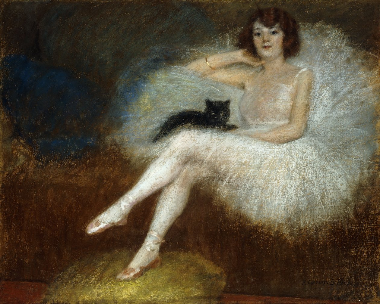 Balerina fekete macskával alkotó: Pierre Carrier Belleuse
