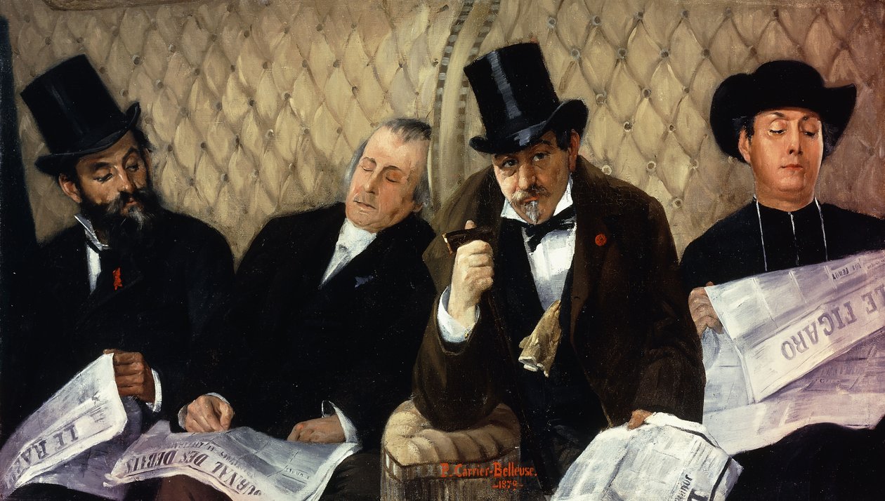 A vasúti kocsiban alkotó: Pierre Carrier Belleuse