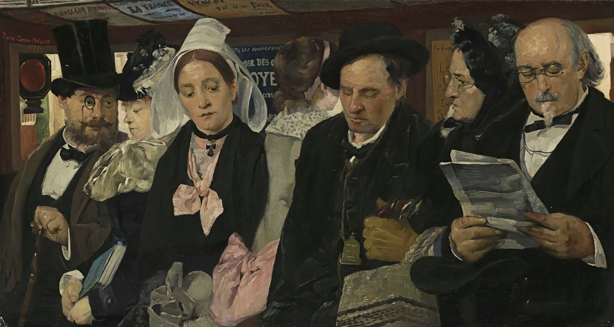 Omnibusban, 1877. alkotó: Pierre Carriere Belleuse