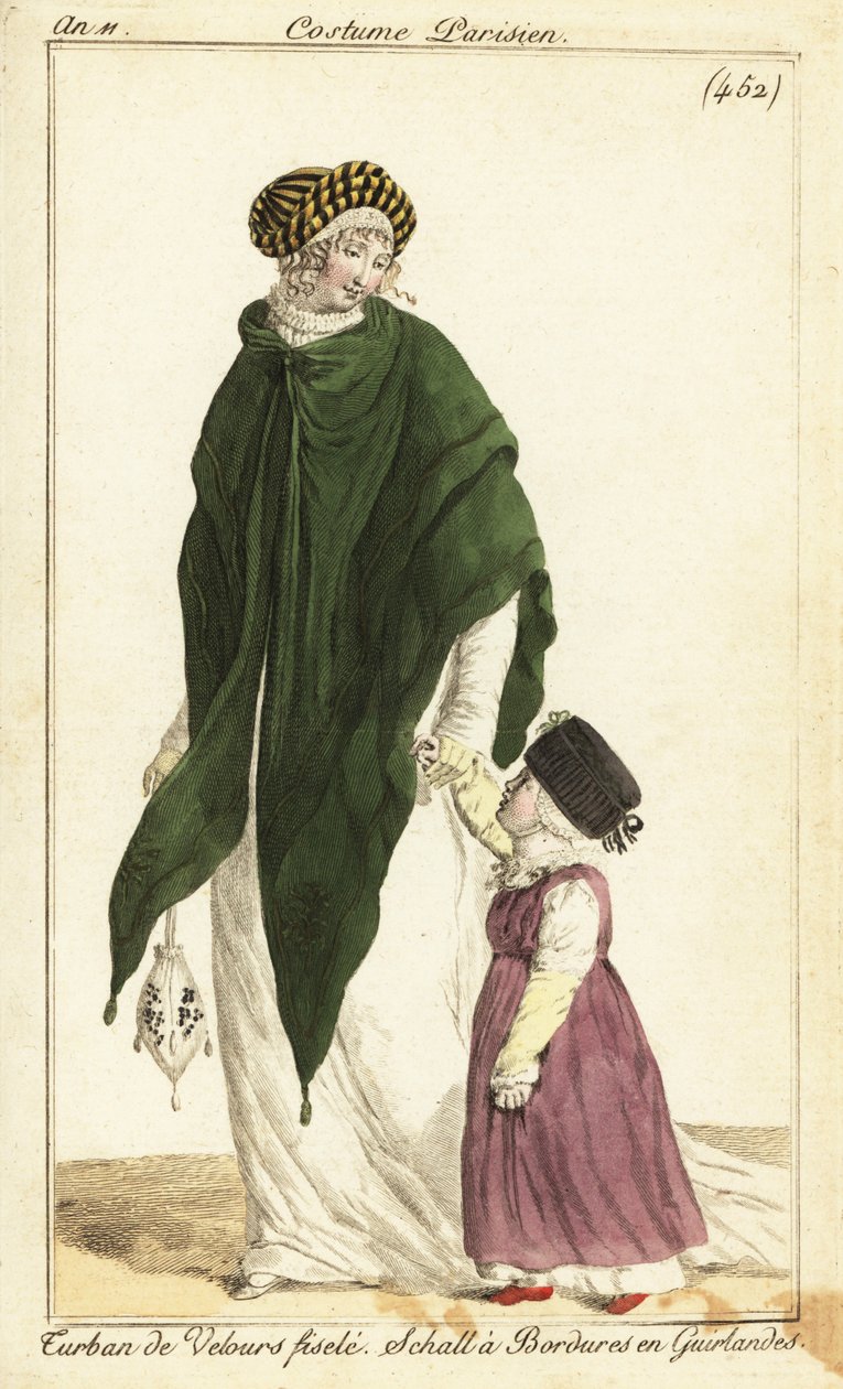 Divatos nő és gyermek, Párizs alkotó: Pierre Charles Baquoy
