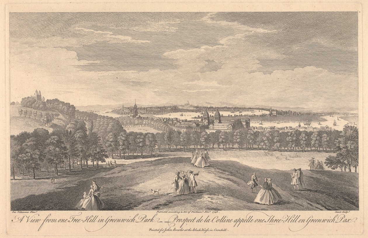 Kilátás a One Tree Hillről a Greenwich Parkban alkotó: Pierre Charles Canot