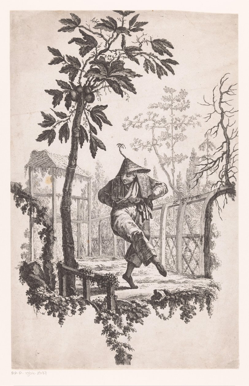 táncoló ember Tizenkét hónap (sorozat címe) alkotó: Pierre Charles Canot