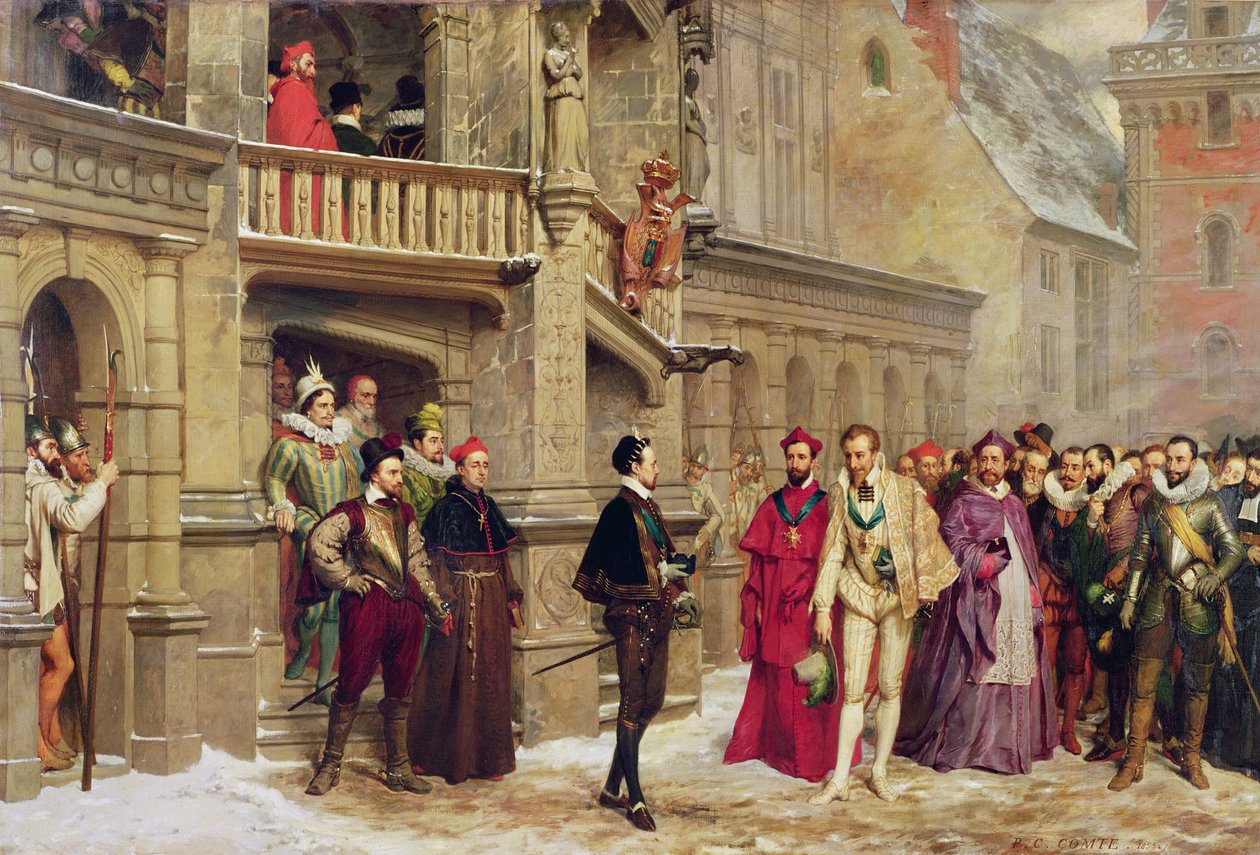 Henri III és a Duc de Guise, 1855 alkotó: Pierre Charles Comte