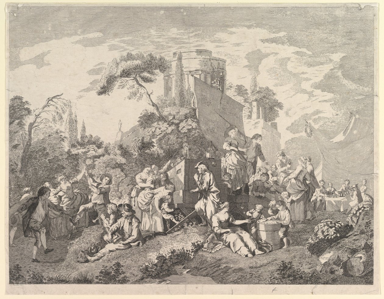 Vidéki vásár, 1762. alkotó: Pierre Charles Levesque