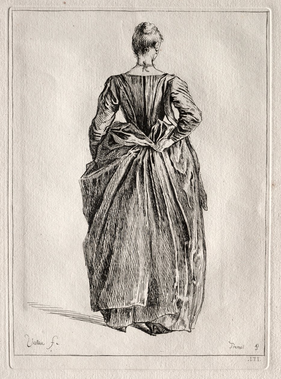 Tanulmány egy nőről hátulról. alkotó: Pierre Charles Trémolière