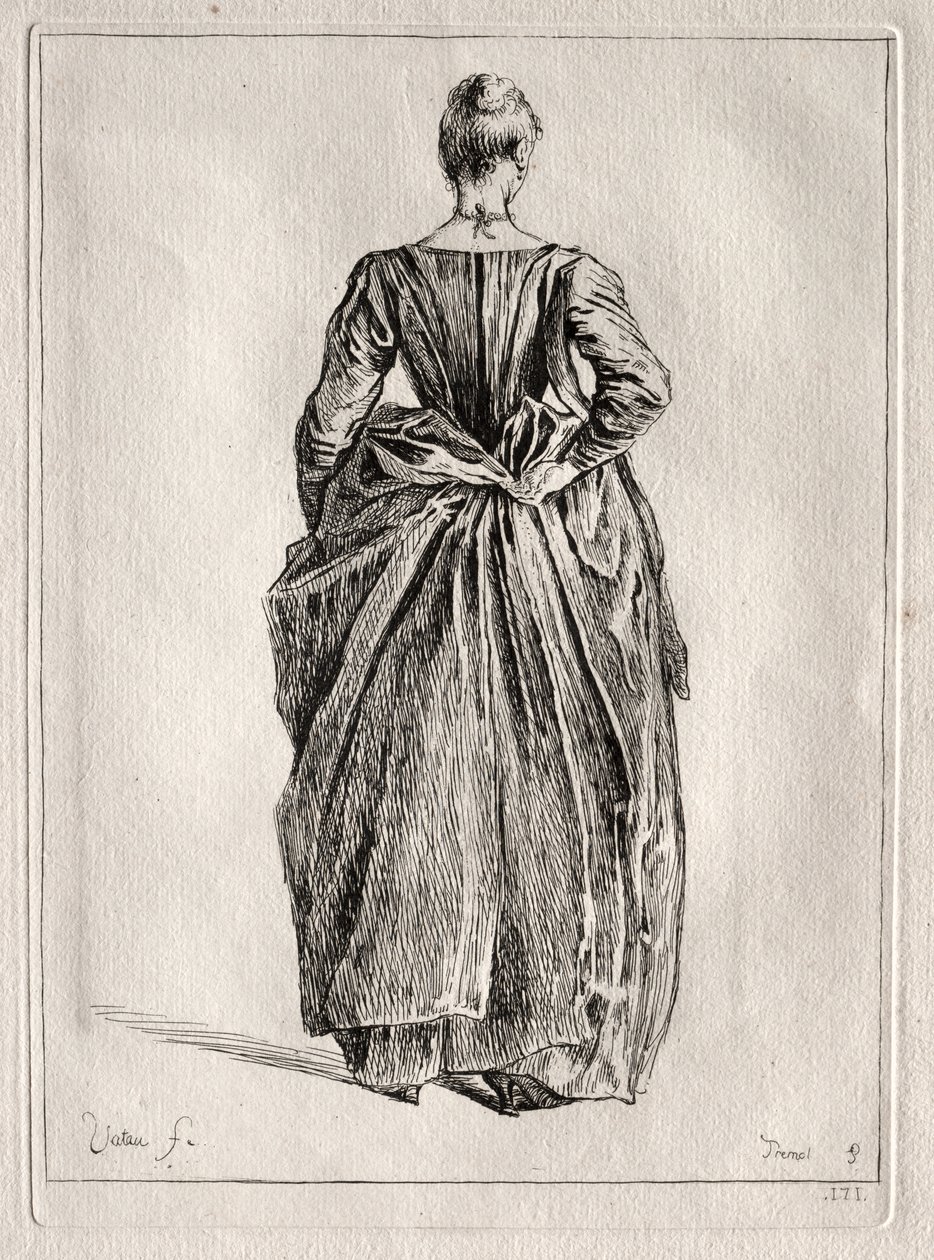 Tanulmány egy nőről hátulról alkotó: Pierre Charles Trémolière
