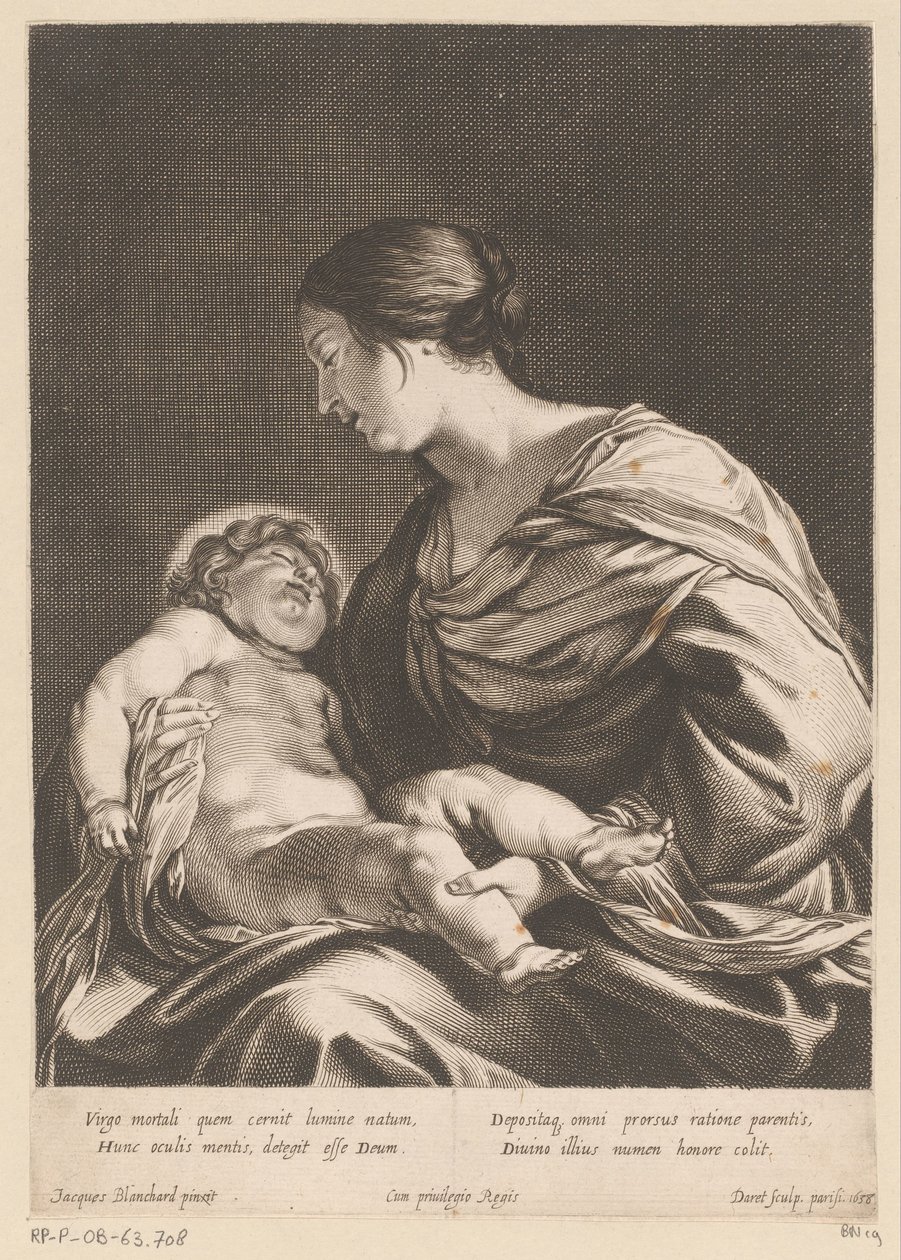 Mária gyermekével alkotó: Pierre Daret
