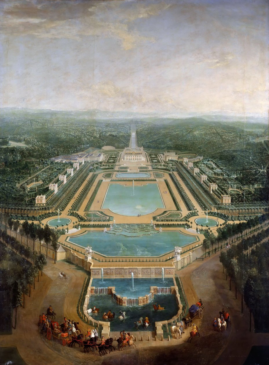 Általános nézet a kastélyról és a Marly-i kertekről, 1724 körül alkotó: Pierre Denis II Martin
