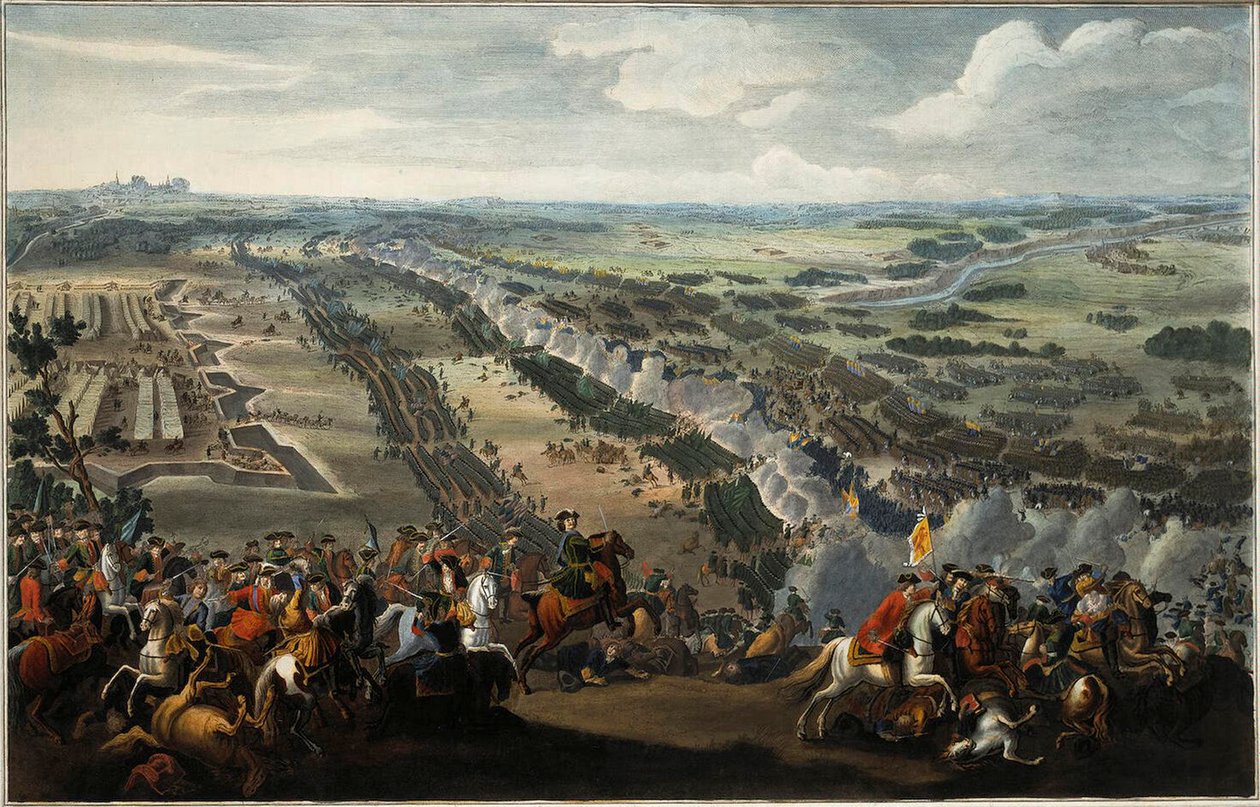 A poltavai csata 1709. június 27-én, 1724 után. alkotó: Pierre Denis II Martin