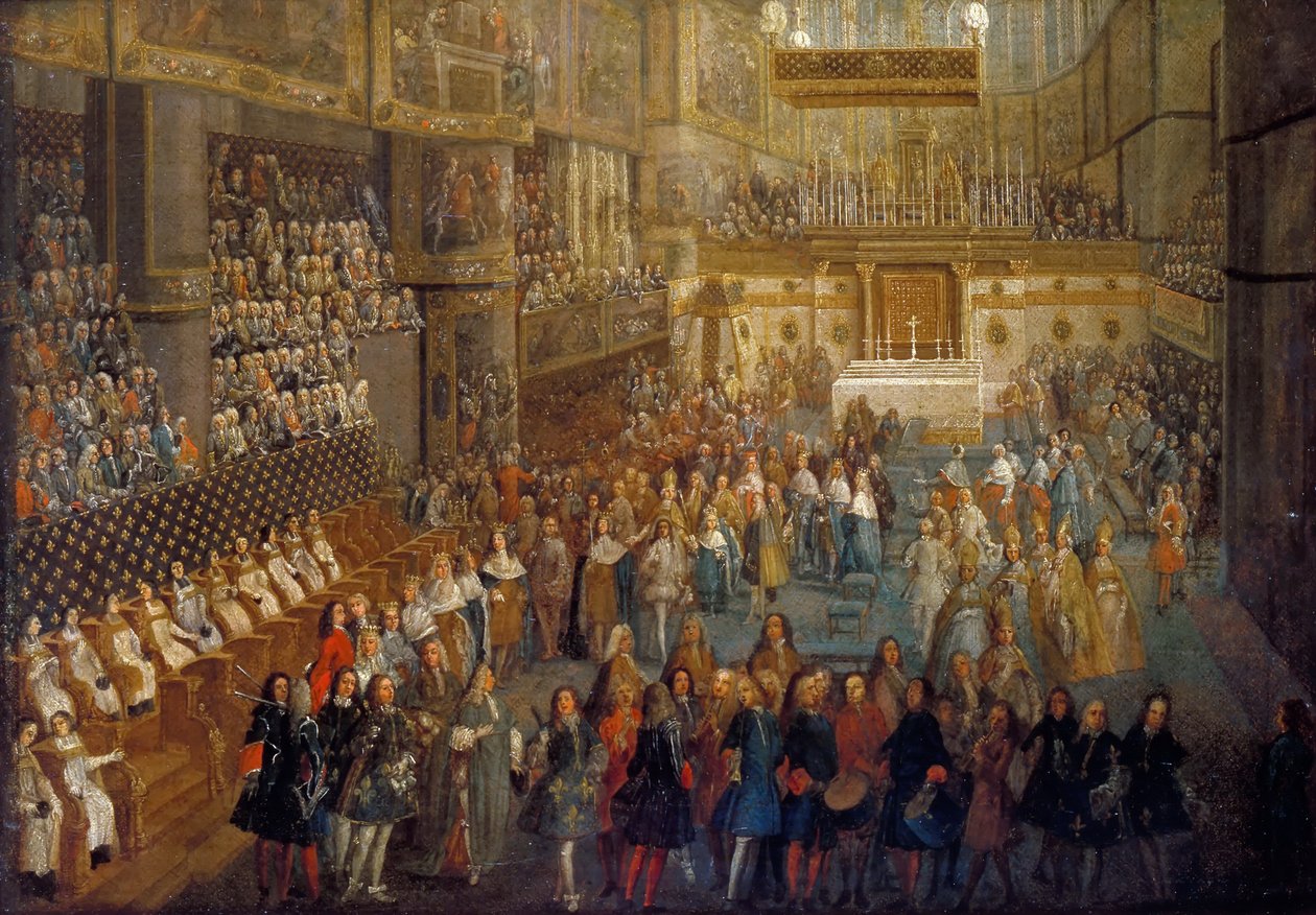 XV. Lajos koronázása a rheimsi székesegyházban, 1722. október 25-én alkotó: Pierre Denis II Martin