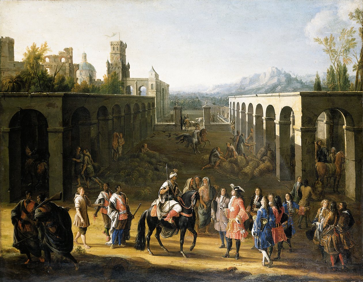 Francois Pidou de Saint Olon, XIV. Lajos francia király nagykövetének Moulay Ismael marokkói szultán fogadása 1693. június 19-én alkotó: Pierre Denis Martin