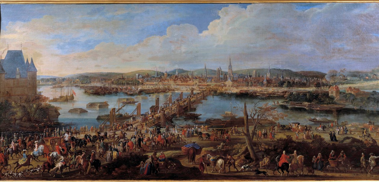 Rouen városának kilátása Saint Sever festményéről Pierre Denis Martin (1663-1742) 18. századi V. 0,78x1,98 m Rouen musee des Beaux Arts alkotó: Pierre Denis Martin