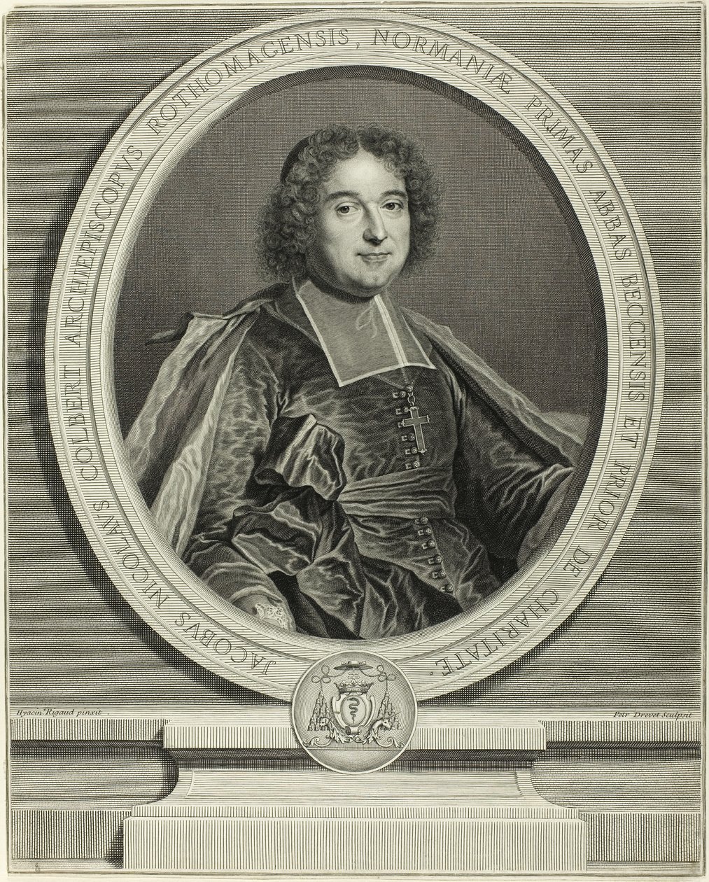 Jacques Nicolas Colbert roueni érsek portréja alkotó: Pierre Drevet